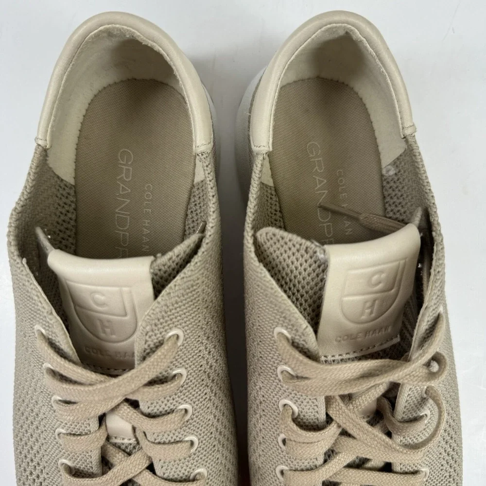 Cole Haan GrandPrø Tennis Stitchlite Men's US 9M Beige Knit Sneakers C26629